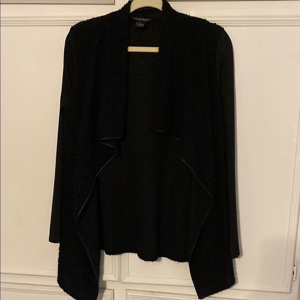 Black Open Front Cardigan